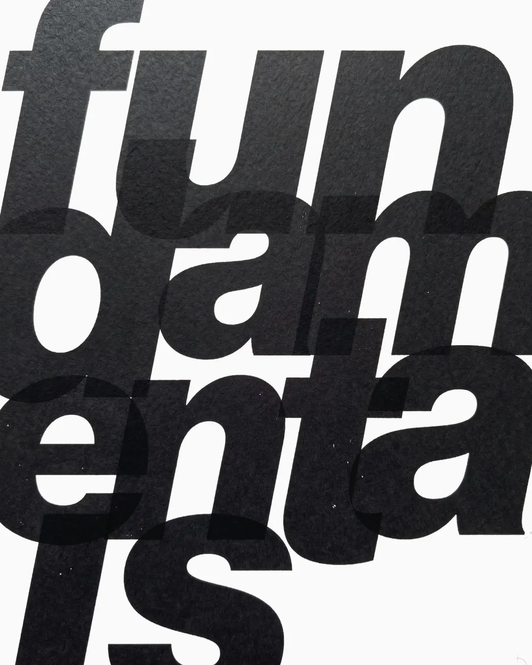 A black-and-white typographic design with large, bold lowercase letters overlapping diagonally on a white background, spelling out funnels with visible f, u, n, n, e, l, and s letterforms.